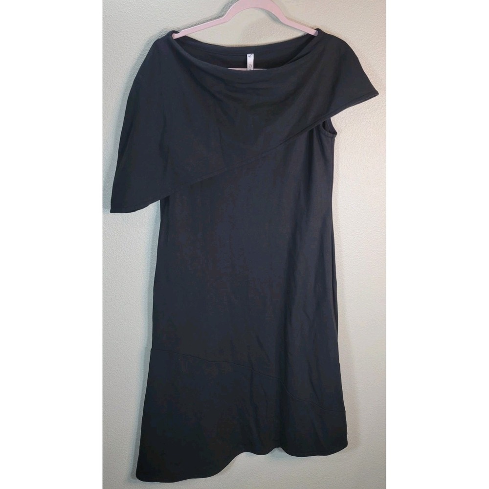 Garnish PDX Black‎ Asymmetrical Dress L Made in Portland One Shoulder Minimalist